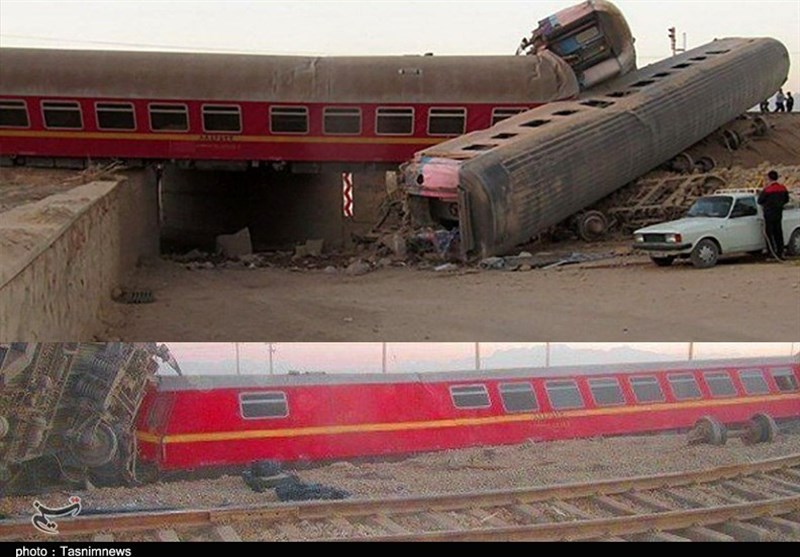 تصاویر واژگونی قطار طبس یزد امروز چهارشنبه 